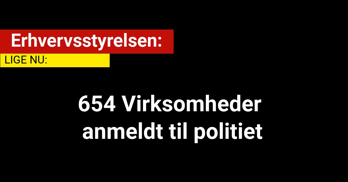 654 Virksomheder anmeldt til politiet