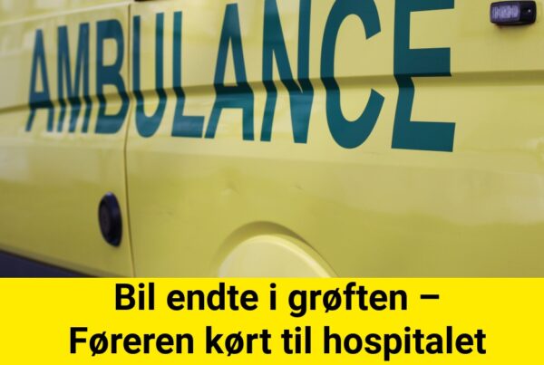 Bil endte i grøften – Føreren kørt til hospitalet