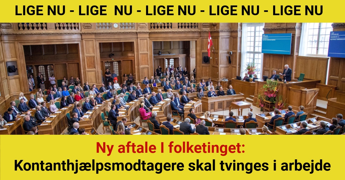 Ny aftale I folketinget: Kontanthjælpsmodtagere skal tvinges i arbejde