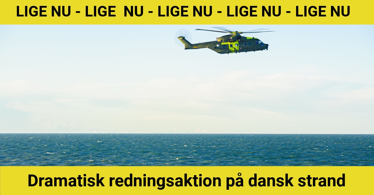 Dramatisk redningsaktion på dansk strand