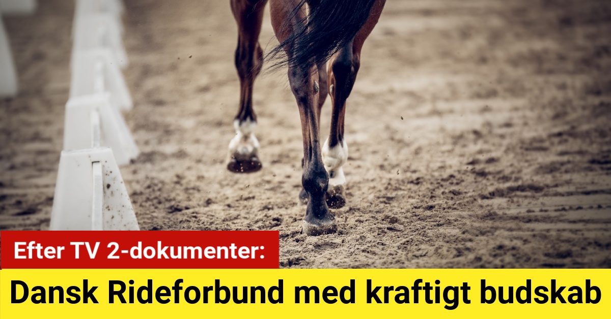 Efter TV 2-dokumenter: Dansk Rideforbund med kraftigt budskabEfter TV 2-dokumenter: Dansk Rideforbund med kraftigt budskab