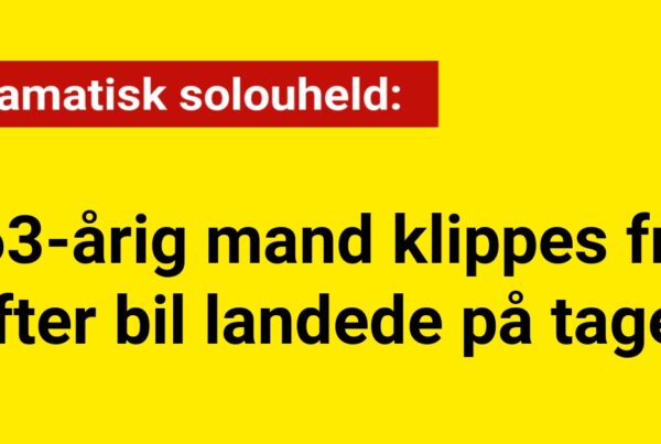 Dramatisk solouheld: 63-årig mand klippes fri efter bil landede på taget