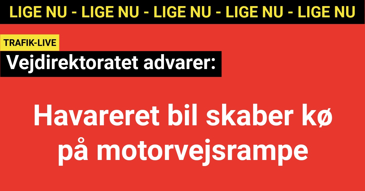 havareret bil skaber lø på motorvejsrampe