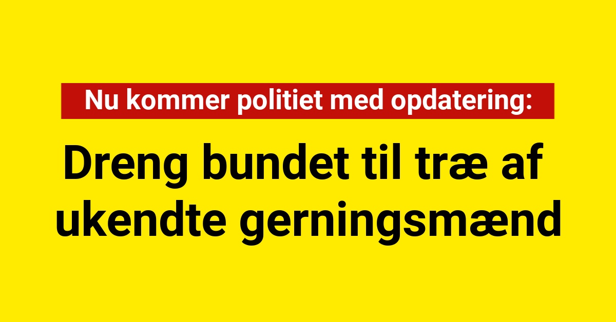 Dreng bundet til træ af ukendte gerningsmænd: Nu kommer politiet med opdatering