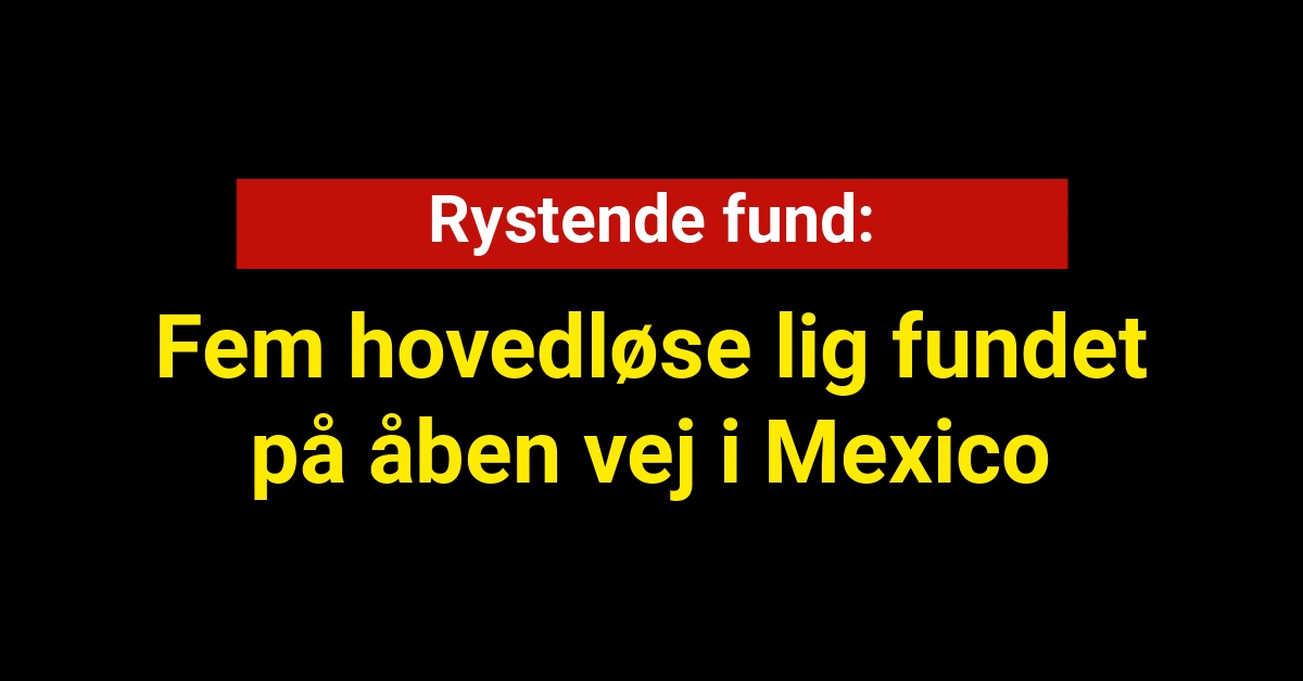 Rystende fund: Fem hovedløse lig fundet på åben vej i Mexico