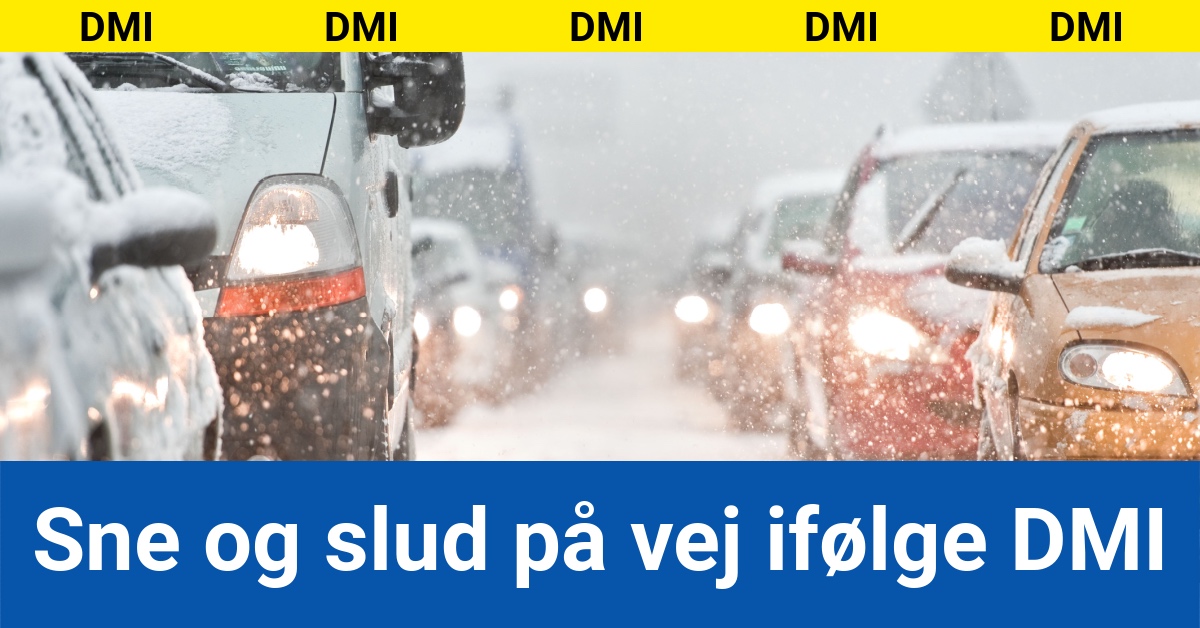 Sne og slud på vej ifølge DMI