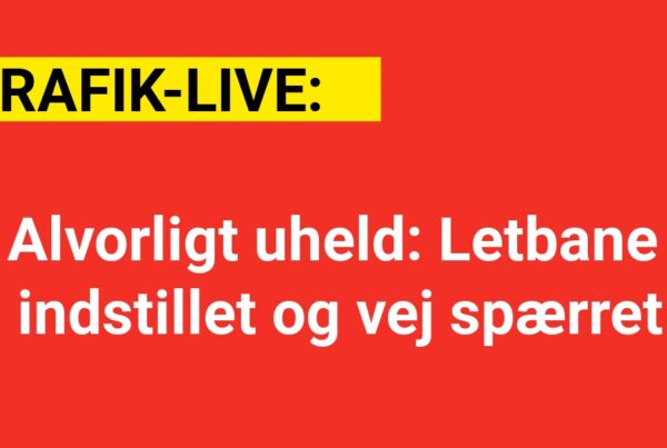 Alvorligt uheld: Letbane indstillet og vej spærret