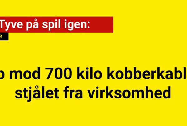 Tyve på spil igen: Op mod 700 kilo kobberkabler stjålet fra virksomhed