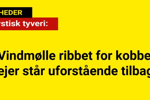 Mystisk tyveri: Vindmølle ribbet for kobber - ejer står uforstående tilbage