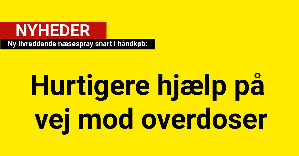 Ny livreddende næsespray i håndkøb: