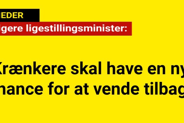 Tidligere ligestillingsminister: Krænkere skal have en ny chance for at vende tilbage