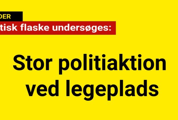 Politiaktion ved legeplads: Mystisk flaske undersøges