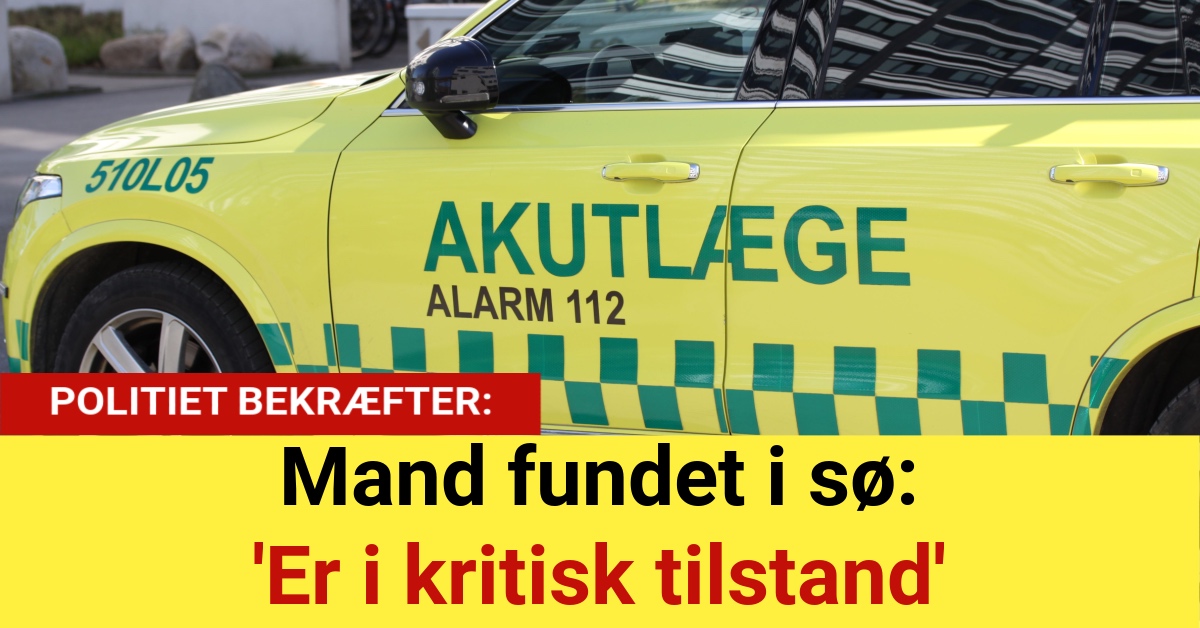 Mand fundet i sø: 'Er i kritisk tilstand'