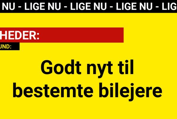 Godt nyt til bestemte bilejere