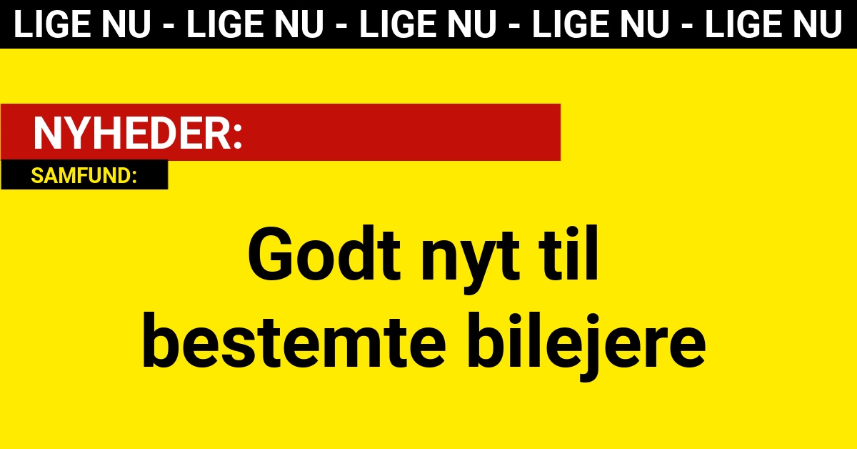 Godt nyt til bestemte bilejere