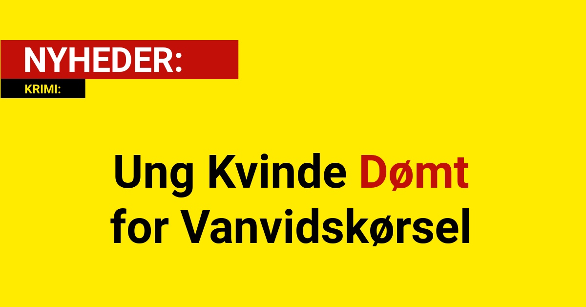 Ung Kvinde Dømt for Vanvidskørsel