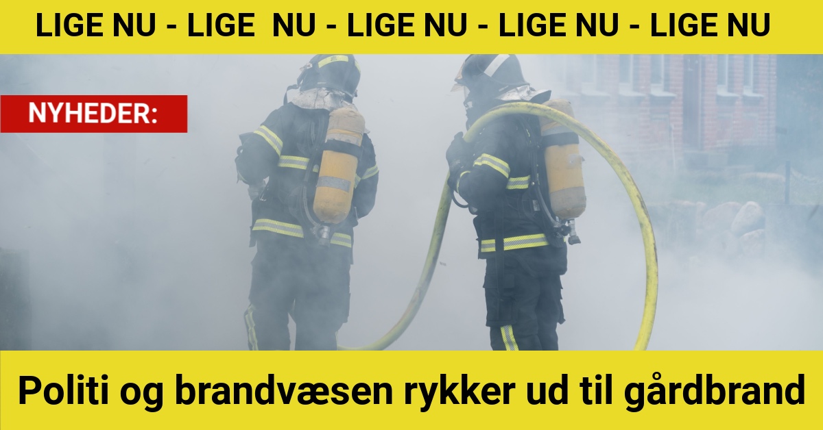 Politi og brandvæsen rykker ud til gårdbrand