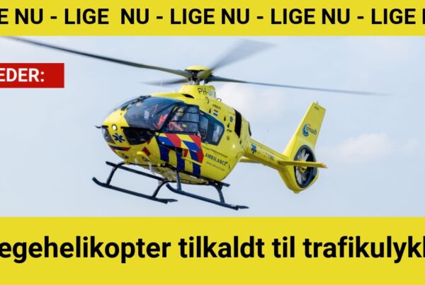 Lægehelikopter tilkaldt til trafikulykke