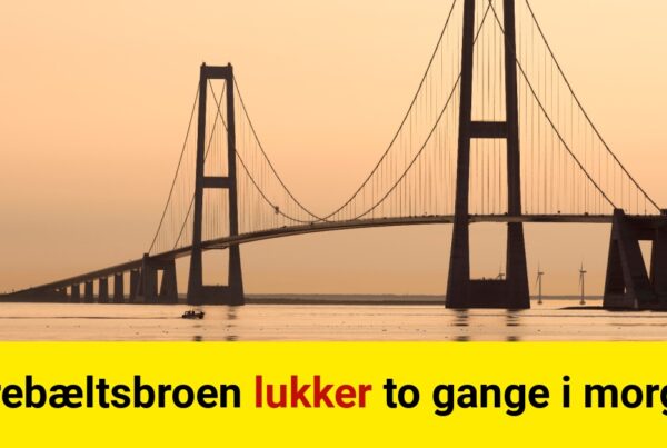 Storebæltsbroen lukker to gange i morgen