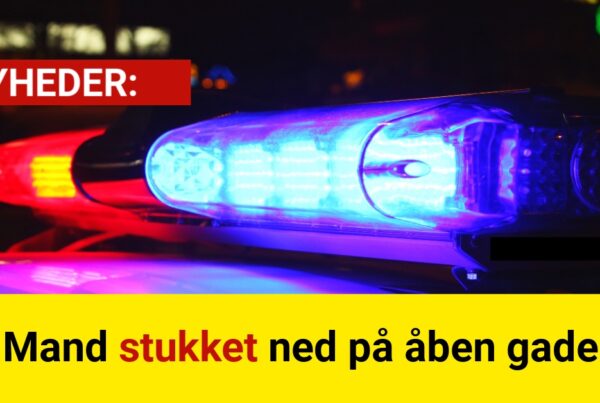 Mand stukket ned på åben gade