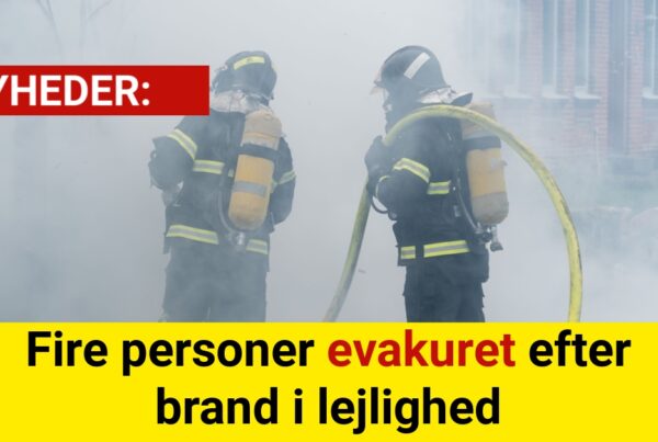 Fire personer evakuret efter brand i lejlighed