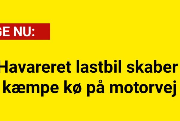 Havareret lastbil skaber kæmpe kø på motorvej