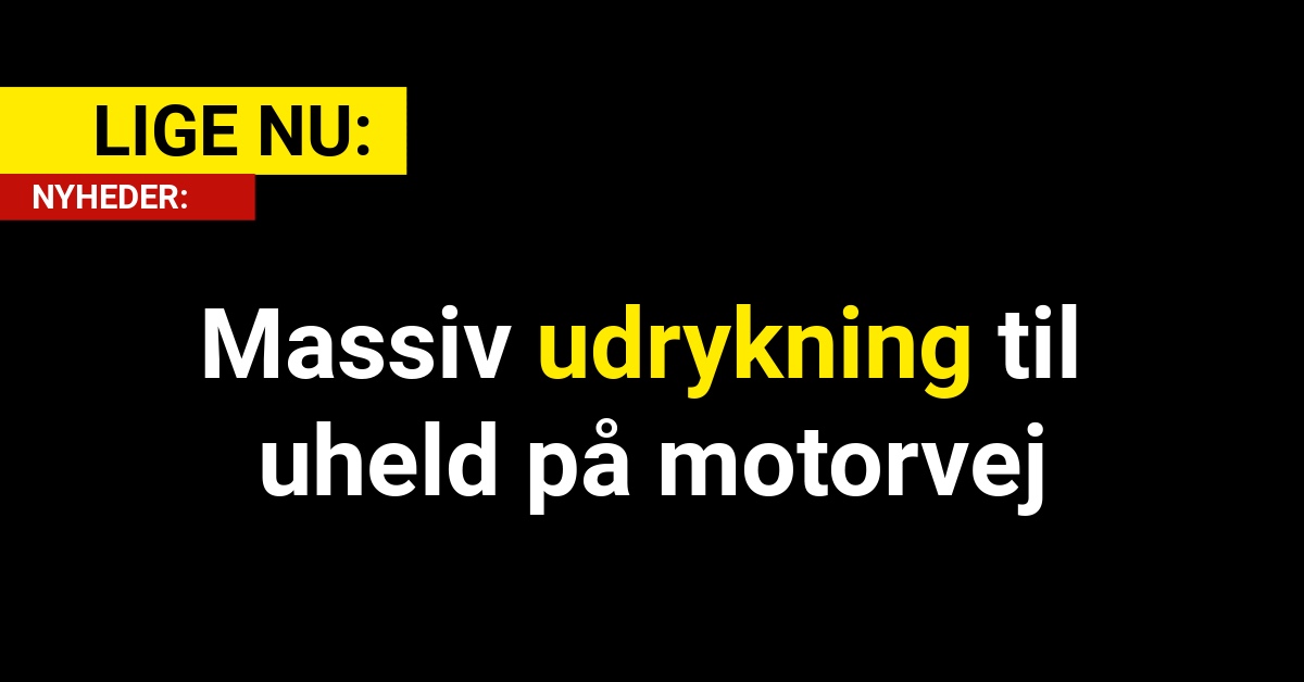 Massiv udrykning til uheld på motorvej