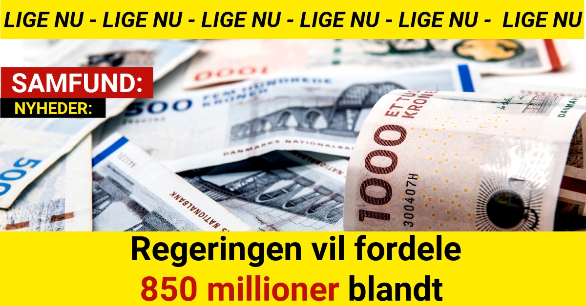 Regeringen vil fordele 850 millioner blandt danskere