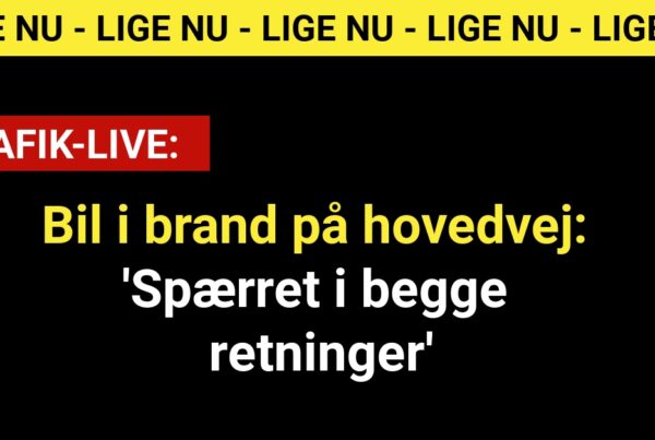 Bil i brand på hovedvej: 'Spærret i begge retninger'