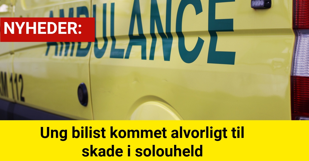 Ung bilist kommet alvorligt til skade i solouheld