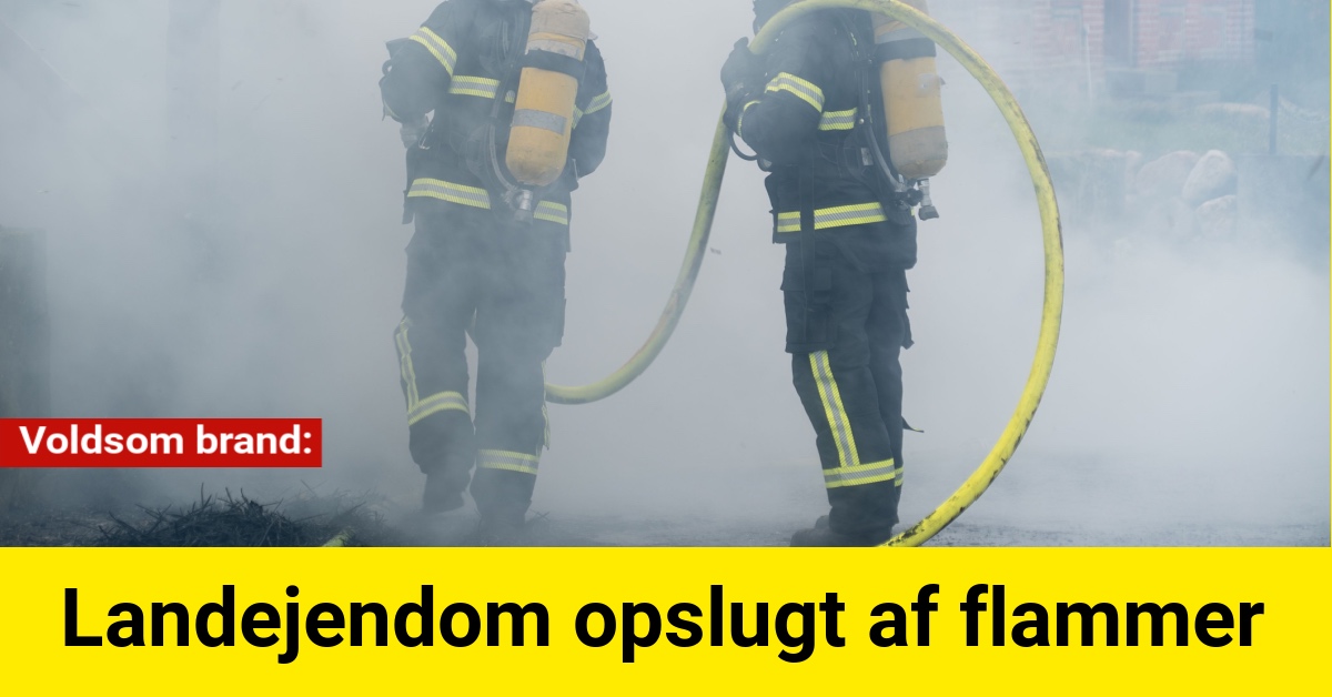 Voldsom brand: Landejendom opslugt af flammer