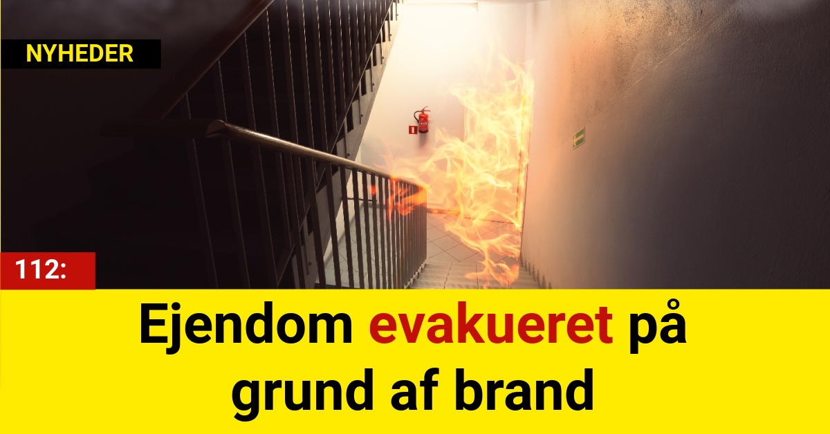 Ejendom evakueret på grund af brand