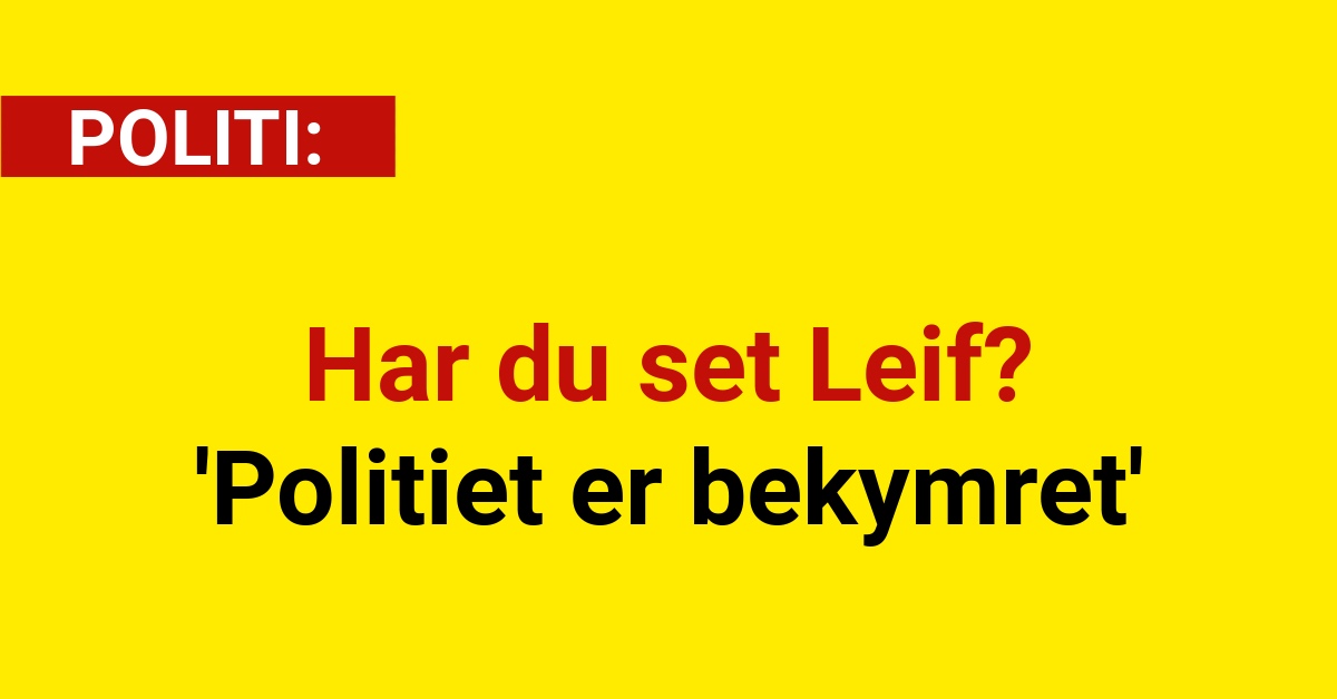 Har du set Leif? 'Politiet er bekymret'