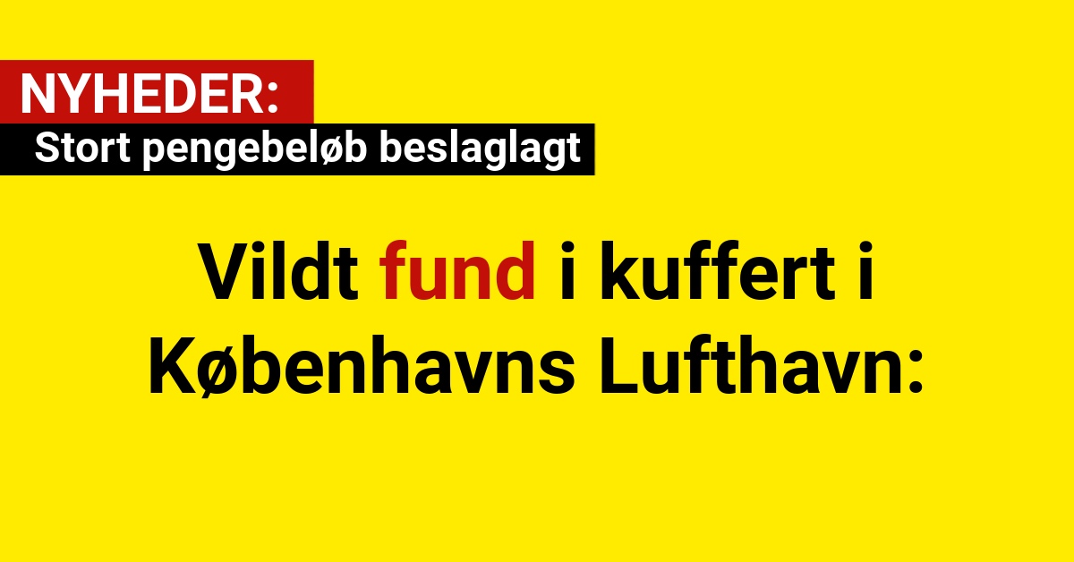 Vildt fund i kuffert i Københavns Lufthavn: Stort pengebeløb beslaglagt