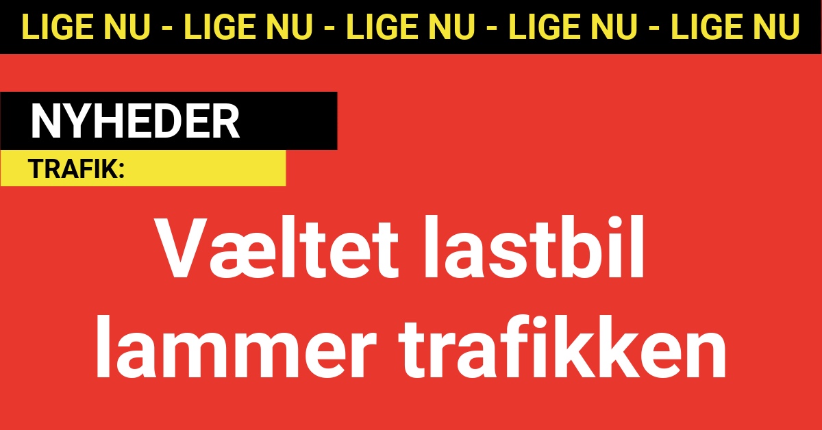 Væltet lastbil lammer trafikken