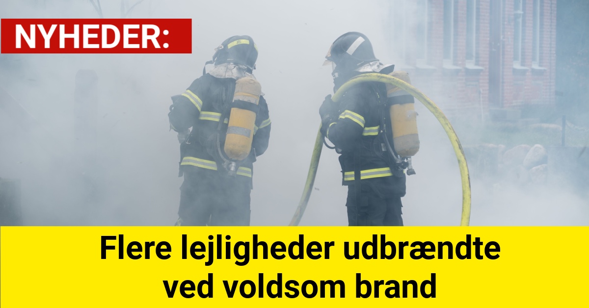 Flere lejligheder udbrændte ved voldsom brand