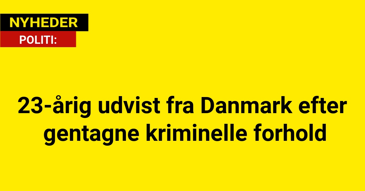 23-årig udvist fra Danmark efter gentagne kriminelle forhold