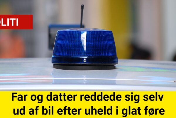 Far og datter reddede sig selv ud af bilen efter glatføreuheld