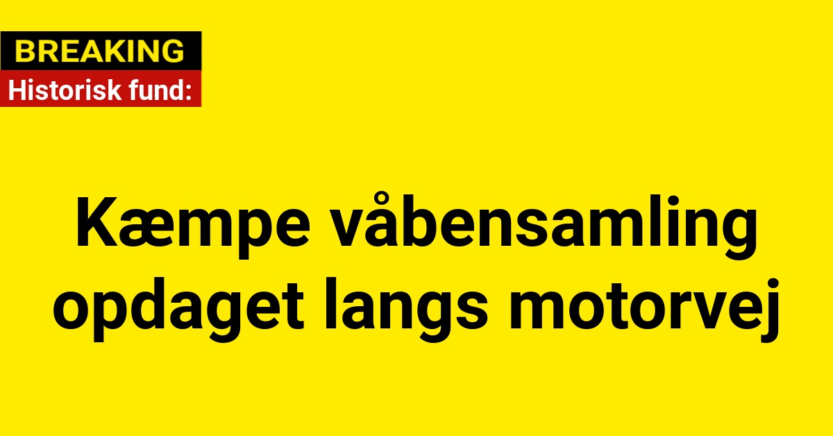 Historisk fund: Kæmpe våbensamling opdaget langs motorvej