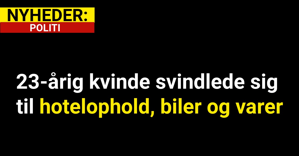 23-årig kvinde svindlede sig til hotelophold, biler og varer