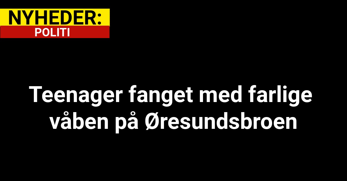 Teenager fanget med farlige våben på Øresundsbroen