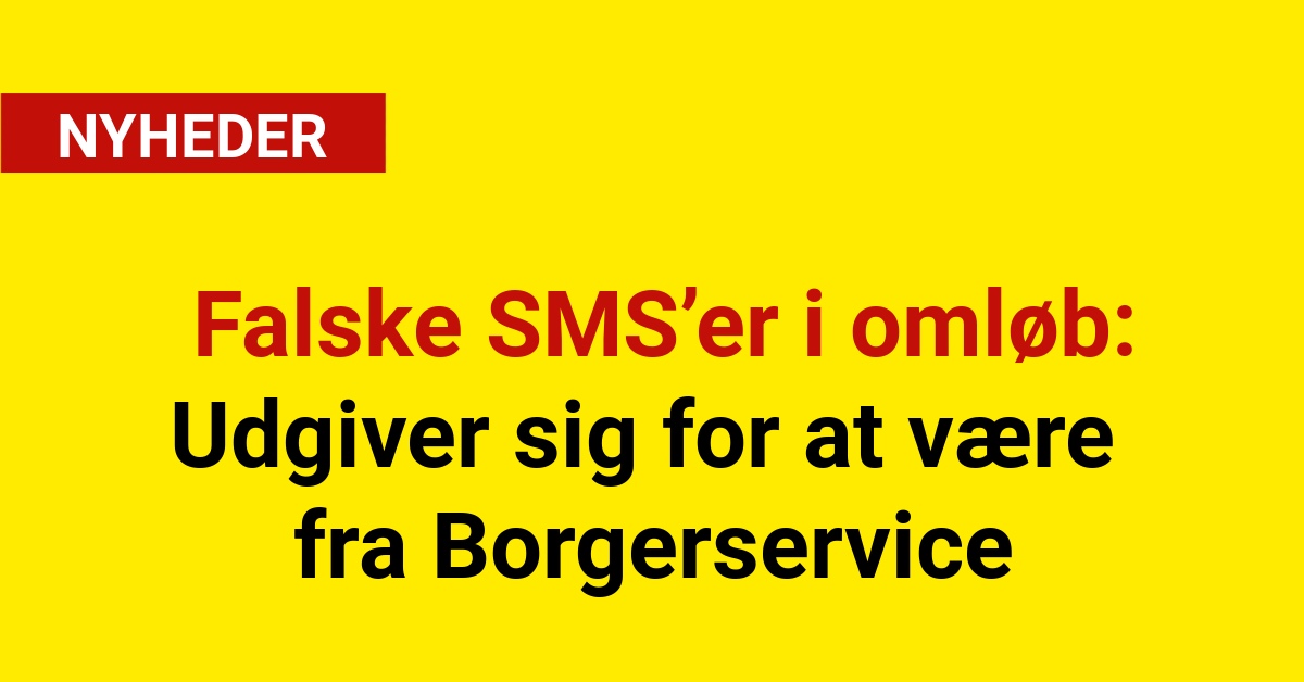 Falske SMS’er i omløb: Udgiver sig for at være fra Borgerservice