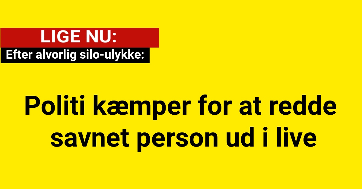 Politi kæmper for at redde savnet person i live efter alvorlig silo-ulykke