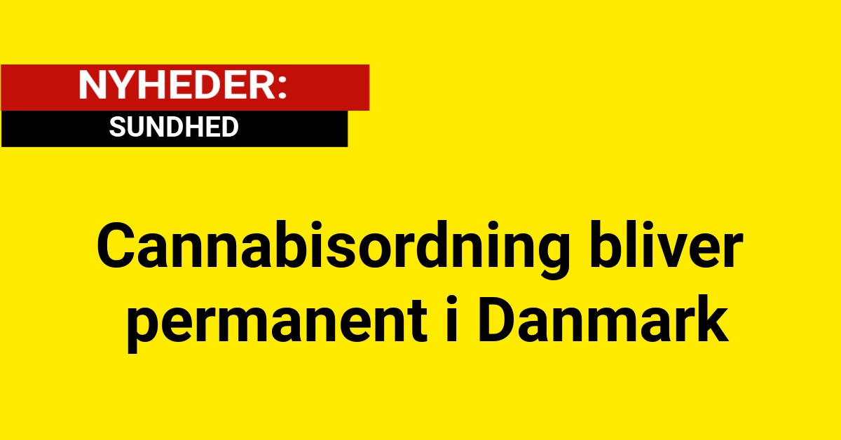 Cannabisordning bliver permanent i Danmark