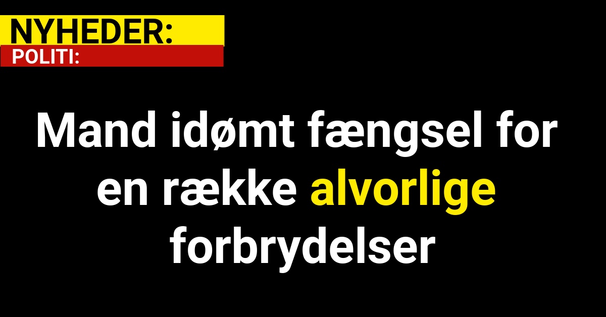 Mand idømt fængsel for en række alvorlige forbrydelser