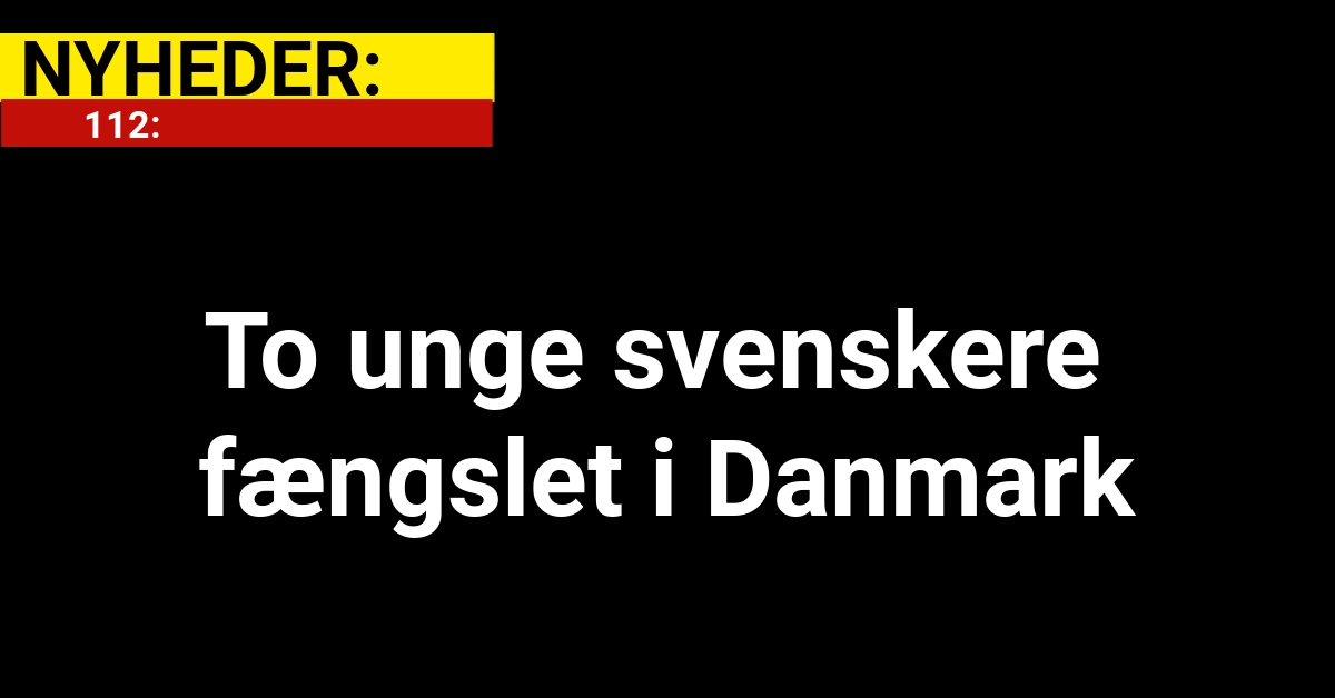 To unge svenskere fængslet i Danmark