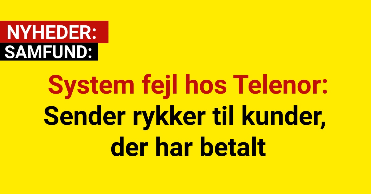 System fejl hos Telenor: