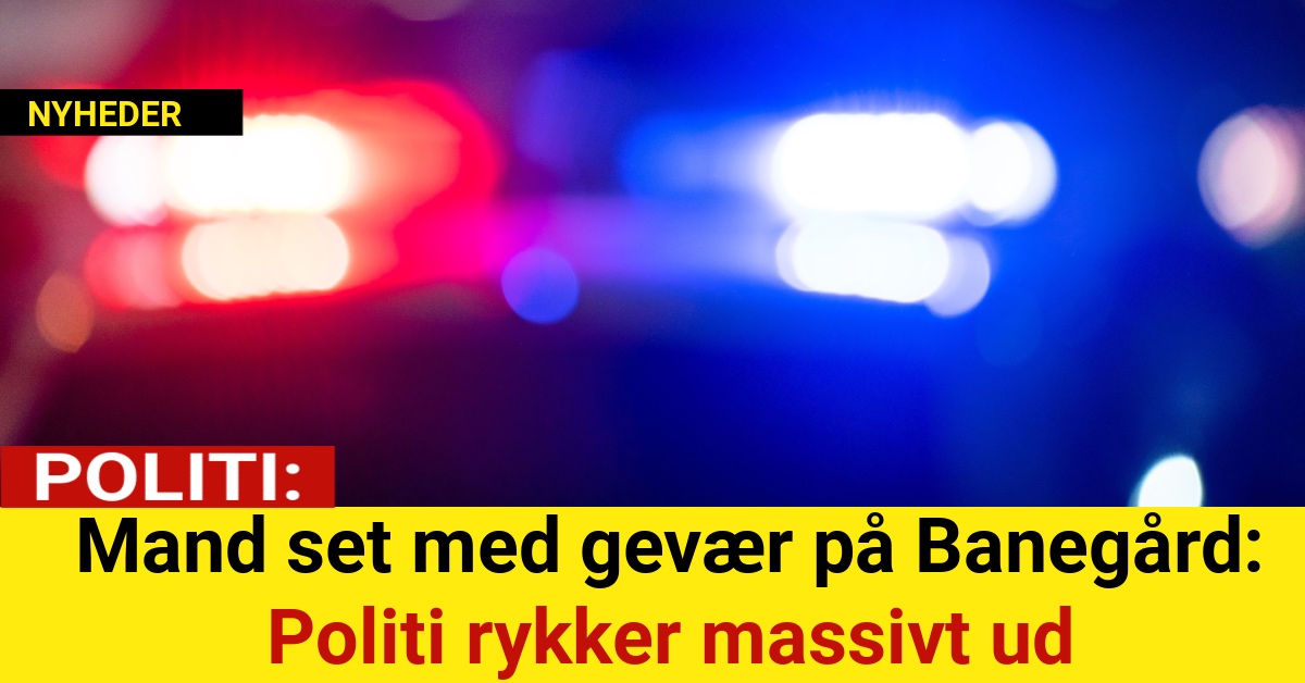 Mand set med gevær på Banegård: Politi rykker massivt ud