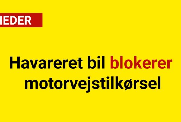 Havareret bil blokerer motorvejstilkørsel