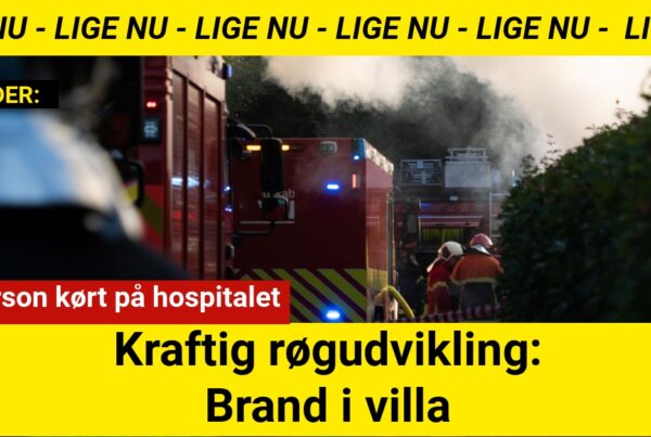 Kraftig røgudvikling: Brand i villa - Én person kørt på hospitalet